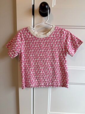 Pink Chicken Pink & White Tulip Print Short Sleeve Tee